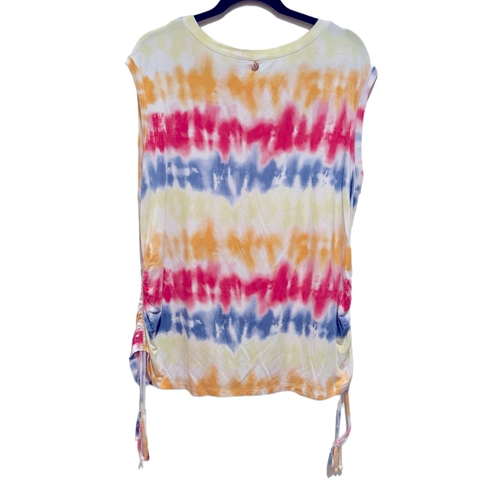 LIVI LANE BRYANT SLEEVELESS TIE DYED RUCHED SIDES SHIRT TOP XL - Picture 5 of 10